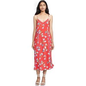 NWT rag & bone Hugo Tank Dress Red with blue piping - floral Print - s